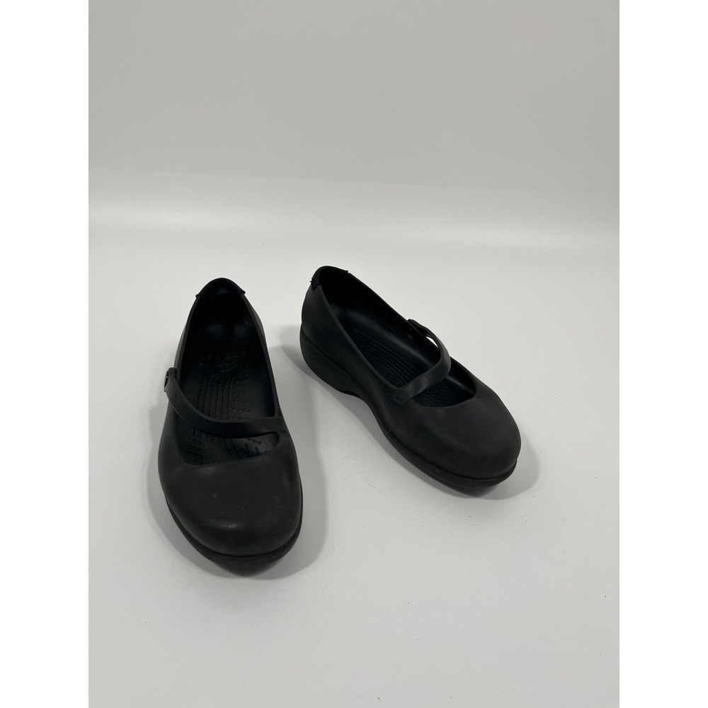 Crocs Mary Jane Womens 7 Black Alice Work Slip Resistant Lightweight Casual
